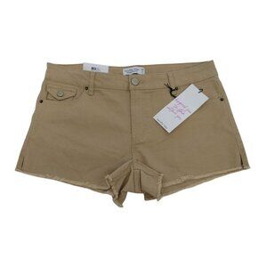 Vanilla Star Womens W30 Tan Frayed Hem Y2K Shorts, NWT.
